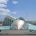 Vista panorámica del complejo de la Ciudad de las Artes y las Ciencias de Valencia, el Hemisfèric, el Museo de las Ciencias Príncipe Felipe, el Umbracle y el Ágora